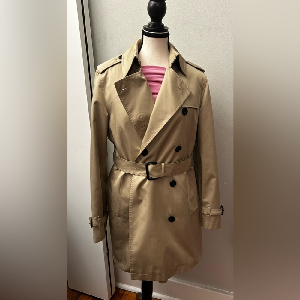 Mid-Length Burberry Brit Trench Coat Size 12 with zippered lining - Picture 2 of 16